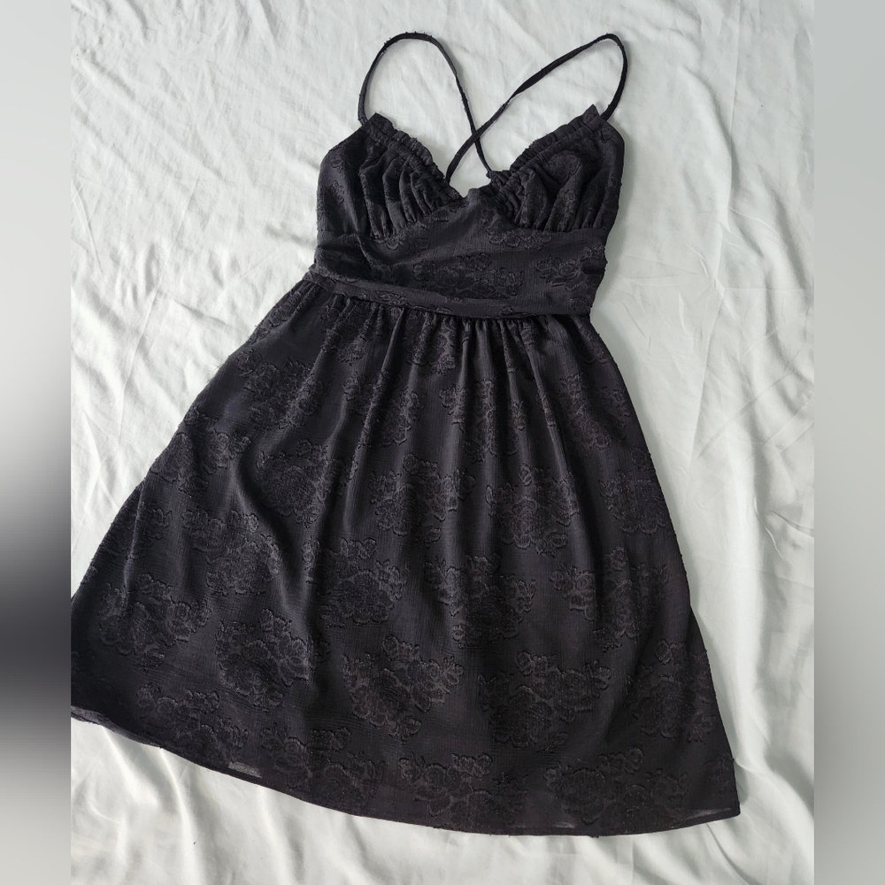 Black Floral Mini Dress